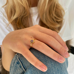 Empowerment Ring Labradorit 18K Forgyldt