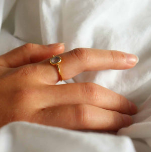 Empowerment Ring Labradorit 18K Forgyldt