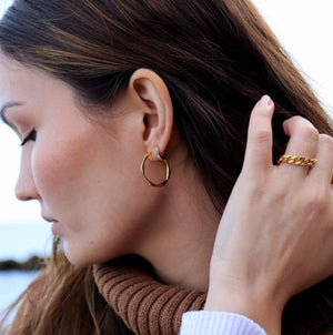 Single Lira Ørering 18K Forgyldt