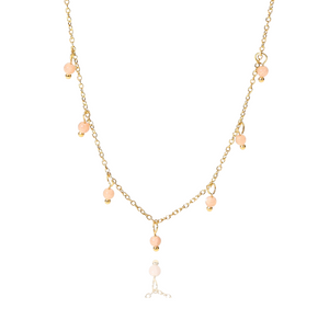 Lalula Pink Perle Halskæde 18K Forgyldt
