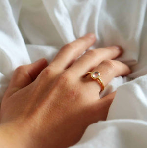 Empowerment Ring Rose Quartz 18K Forgyldt
