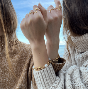 Aura Perle armbånd 18K Forgyldt