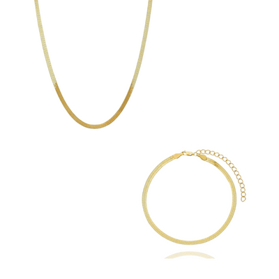 Snake Chain Smykkesæt 18K Forgyldt