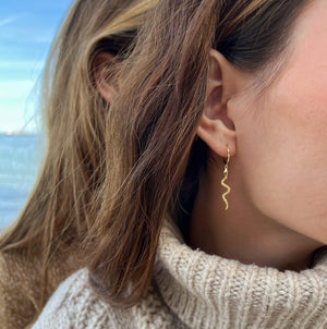 Single Snakey Ørering 18K Forgyldt