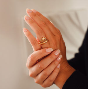 Viva Citrin Ring 18K Forgyldt