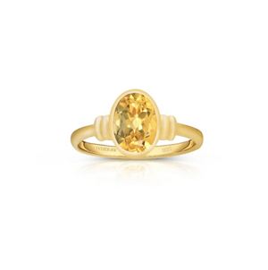 Viva Citrin Ring 18K Forgyldt