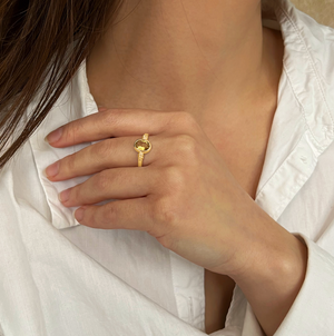 Viva Citrin Ring 18K Forgyldt