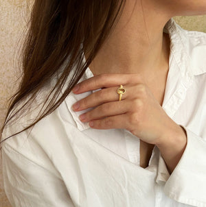 Viva Citrin Ring 18K Forgyldt