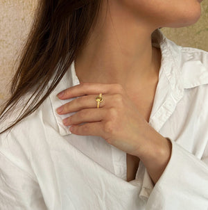 Viva Citrin Ring 18K Forgyldt